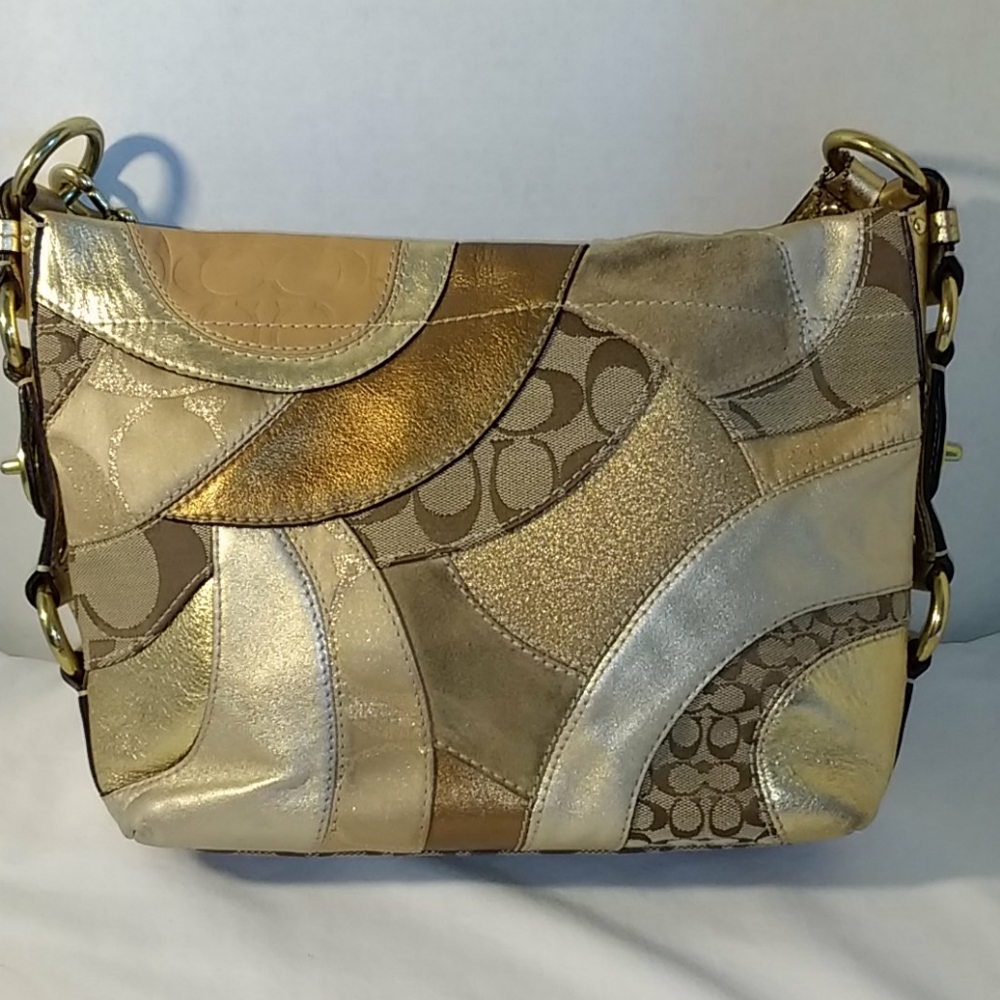 Coach Signature Carly Patchwork Bag